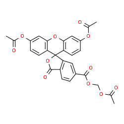 ChemSpider 2D Image | Acetoxymethyl 3',6'-diacetoxy-3-oxo-3H-spiro[2-benzofuran-1,9'-xanthene]-6-carboxylate | C28H20O11