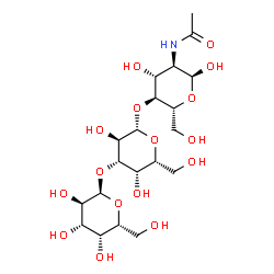 ChemSpider 2D Image | alpha-D-Galactopyranosyl-(1->3)-beta-D-galactopyranosyl-(1->4)-2-acetamido-2-deoxy-alpha-D-glucopyranose | C20H35NO16