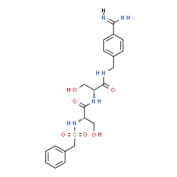 ChemSpider 2D Image | N-(Benzylsulfonyl)-L-seryl-N-(4-carbamimidoylbenzyl)-D-serinamide | C21H27N5O6S