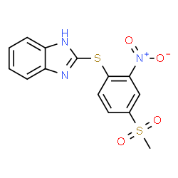 ChemSpider 2D Image | 2-{[4-(Methylsulfonyl)-2-nitrophenyl]sulfanyl}-1H-benzimidazole | C14H11N3O4S2