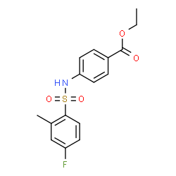 ChemSpider 2D Image | Ethyl 4-{[(4-fluoro-2-methylphenyl)sulfonyl]amino}benzoate | C16H16FNO4S