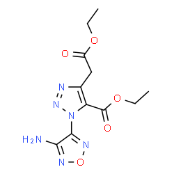 ChemSpider 2D Image | Ethyl 1-(4-amino-1,2,5-oxadiazol-3-yl)-4-(2-ethoxy-2-oxoethyl)-1H-1,2,3-triazole-5-carboxylate | C11H14N6O5