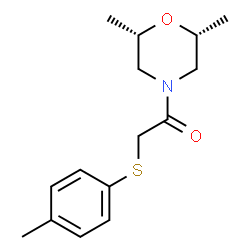 ChemSpider 2D Image | 1-[(2R,6S)-2,6-Dimethyl-4-morpholinyl]-2-[(4-methylphenyl)sulfanyl]ethanone | C15H21NO2S