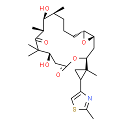ChemSpider 2D Image | (1S,3S,7S,10R,11S,12S,16R)-7,11-Dihydroxy-8,8,10,12-tetramethyl-3-[(1S)-1-methyl-2-(2-methyl-1,3-thiazol-4-yl)cyclopropyl]-4,17-dioxabicyclo[14.1.0]heptadecane-5,9-dione | C27H41NO6S