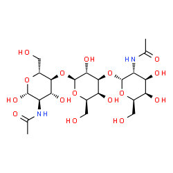 ChemSpider 2D Image | 2-Acetamido-2-deoxy-alpha-D-galactopyranosyl-(1->3)-beta-D-galactopyranosyl-(1->4)-2-acetamido-2-deoxy-beta-D-glucopyranose | C22H38N2O16