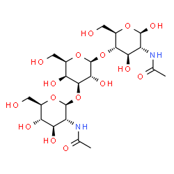ChemSpider 2D Image | beta-D-GlcpNAc-(1->3)-beta-D-Galp-(1->4)-beta-D-GlcpNAc | C22H38N2O16