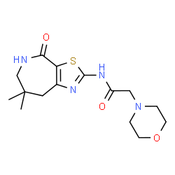 ChemSpider 2D Image | N-(7,7-Dimethyl-4-oxo-5,6,7,8-tetrahydro-4H-[1,3]thiazolo[5,4-c]azepin-2-yl)-2-(4-morpholinyl)acetamide | C15H22N4O3S
