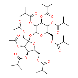ChemSpider 2D Image | 1,3-Di-O-acetyl-4,6-di-O-isobutyryl-beta-D-fructofuranosyl 2,3,4,6-tetra-O-isobutyryl-alpha-D-glucopyranoside | C40H62O19
