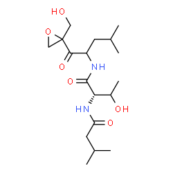 ChemSpider 2D Image | N-{1-[2-(Hydroxymethyl)-2-oxiranyl]-4-methyl-1-oxo-2-pentanyl}-N~2~-(3-methylbutanoyl)-L-threoninamide | C18H32N2O6