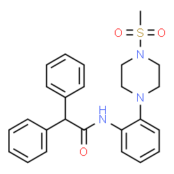 ChemSpider 2D Image | N-{2-[4-(Methylsulfonyl)-1-piperazinyl]phenyl}-2,2-diphenylacetamide | C25H27N3O3S