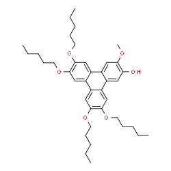 ChemSpider 2D Image | 3-Methoxy-6,7,10,11-tetrakis(pentyloxy)-2-triphenylenol | C39H54O6