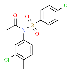ChemSpider 2D Image | N-(3-Chloro-4-methylphenyl)-N-[(4-chlorophenyl)sulfonyl]acetamide | C15H13Cl2NO3S