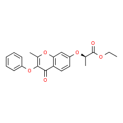 ChemSpider 2D Image | Ethyl (2R)-2-[(2-methyl-4-oxo-3-phenoxy-4H-chromen-7-yl)oxy]propanoate | C21H20O6