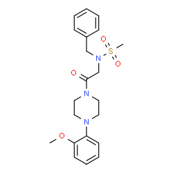 ChemSpider 2D Image | N-Benzyl-N-{2-[4-(2-methoxyphenyl)-1-piperazinyl]-2-oxoethyl}methanesulfonamide | C21H27N3O4S