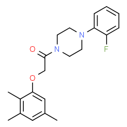 ChemSpider 2D Image | 1-[4-(2-Fluorophenyl)-1-piperazinyl]-2-(2,3,5-trimethylphenoxy)ethanone | C21H25FN2O2