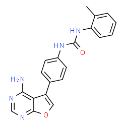 ChemSpider 2D Image | 1-[4-(4-Aminofuro[2,3-d]pyrimidin-5-yl)phenyl]-3-(2-methylphenyl)urea | C20H17N5O2