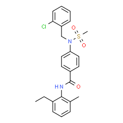 ChemSpider 2D Image | 4-[(2-Chlorobenzyl)(methylsulfonyl)amino]-N-(2-ethyl-6-methylphenyl)benzamide | C24H25ClN2O3S