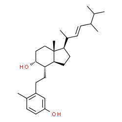 ChemSpider 2D Image | (9alpha,22E,24xi)-9,10-Secoergosta-1,3,5(10),22-tetraene-3,9-diol | C28H44O2