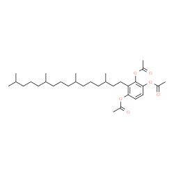 ChemSpider 2D Image | 3-(3,7,11,15-Tetramethylhexadecyl)benzene-1,2,4-triyl triacetate | C32H52O6