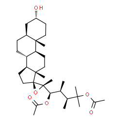 ChemSpider 2D Image | (3alpha,5alpha,17alpha,22R,23S)-3-Hydroxy-23-methyl-17,20-epoxyergostane-22,25-diyl diacetate | C33H54O6