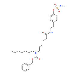 ChemSpider 2D Image | Benzyl heptyl[6-oxo-6-({2-[4-(sulfamoyloxy)phenyl]ethyl}amino)hexyl]carbamate | C29H43N3O6S