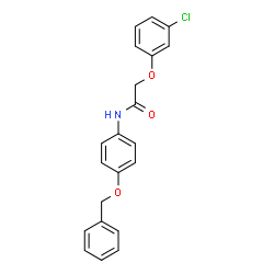 ChemSpider 2D Image | N-[4-(Benzyloxy)phenyl]-2-(3-chlorophenoxy)acetamide | C21H18ClNO3