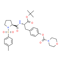 ChemSpider 2D Image | 2-Methyl-2-propanyl 1-[(4-methylphenyl)sulfonyl]-L-prolyl-O-(4-morpholinylcarbonyl)-L-tyrosinate | C30H39N3O8S