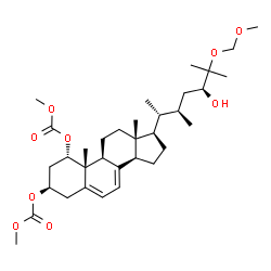 ChemSpider 2D Image | (1alpha,3beta,22R,24S)-24-Hydroxy-25-(methoxymethoxy)-22-methylcholesta-5,7-diene-1,3-diyl dimethyl biscarbonate | C34H54O9