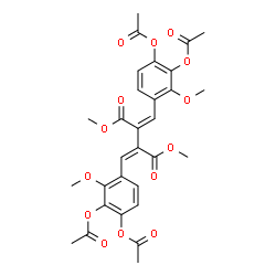 ChemSpider 2D Image | Dimethyl (2Z,3Z)-bis(3,4-diacetoxy-2-methoxybenzylidene)succinate | C30H30O14