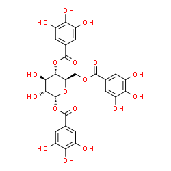 ChemSpider 2D Image | 1,4,6-Tris-O-(3,4,5-trihydroxybenzoyl)-alpha-D-glucopyranose | C27H24O18