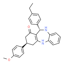 ChemSpider 2D Image | (3R,11S)-11-(4-Ethylphenyl)-3-(4-methoxyphenyl)-2,3,4,5,10,11-hexahydro-1H-dibenzo[b,e][1,4]diazepin-1-one | C28H28N2O2