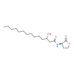 ChemSpider 2D Image | 3-Hydroxy-N-[(3R)-2-oxotetrahydro-3-furanyl]tetradecanamide | C18H33NO4