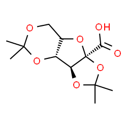 ChemSpider 2D Image | (3aS,3bR,8aR)-2,2,5,5-Tetramethyltetrahydro-8aH-[1,3]dioxolo[4,5]furo[3,2-d][1,3]dioxine-8a-carboxylic acid | C12H18O7