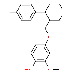 ChemSpider 2D Image | 4-{[4-(4-Fluorophenyl)-3-piperidinyl]methoxy}-2-methoxyphenol | C19H22FNO3