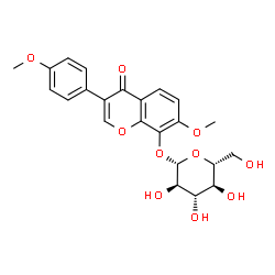 ChemSpider 2D Image | 7-Methoxy-3-(4-methoxyphenyl)-4-oxo-4H-chromen-8-yl beta-D-glucopyranoside | C23H24O10