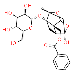 ChemSpider 2D Image | [(2S,3S,5S,6R,8S)-3-(beta-D-Galactopyranosyloxy)-6-hydroxy-8-methyl-9,10-dioxatetracyclo[4.3.1.0~2,5~.0~3,8~]dec-2-yl]methyl benzoate | C23H28O11