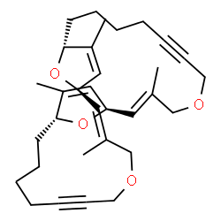 ChemSpider 2D Image | (1R,2E,13R,16R,17E,28R)-3,14,18,29-Tetramethyl-5,20,31,32-tetraoxatricyclo[26.2.1.1~13,16~]dotriaconta-2,14,17,29-tetraene-7,22-diyne | C32H44O4