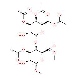 ChemSpider 2D Image | Dimethyl 3-O-acetyl-4-O-(3,4,6-tri-O-acetyl-alpha-D-glucopyranosyl)-alpha-D-glucopyranosiduronate | C22H32O16