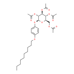 ChemSpider 2D Image | 4-(Decyloxy)phenyl 2,3,4,6-tetra-O-acetyl-beta-D-glucopyranoside | C30H44O11