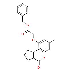 ChemSpider 2D Image | Benzyl [(7-methyl-4-oxo-1,2,3,4-tetrahydrocyclopenta[c]chromen-9-yl)oxy]acetate | C22H20O5