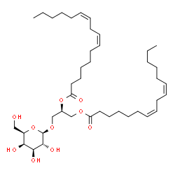 ChemSpider 2D Image | (2R)-3-(beta-D-Galactopyranosyloxy)-1,2-propanediyl (7Z,10Z,7'Z,10'Z)bis(-7,10-hexadecadienoate) | C41H70O10