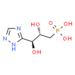 ChemSpider 2D Image | [(2S,3S)-2,3-Dihydroxy-3-(1H-1,2,4-triazol-5-yl)propyl]phosphonic acid | C5H10N3O5P