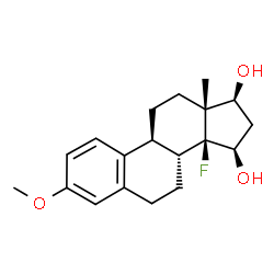 ChemSpider 2D Image | (14beta,15beta,17beta)-14-Fluoro-3-methoxyestra-1,3,5(10)-triene-15,17-diol | C19H25FO3