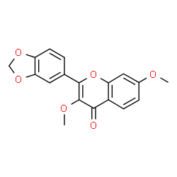 ChemSpider 2D Image | 2-(1,3-Benzodioxol-5-yl)-3,7-dimethoxy-4H-chromen-4-one | C18H14O6
