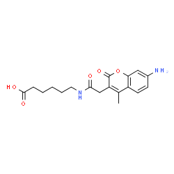ChemSpider 2D Image | 6-{[(7-Amino-4-methyl-2-oxo-2H-chromen-3-yl)acetyl]amino}hexanoic acid | C18H22N2O5