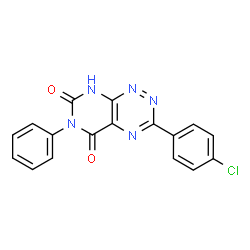 ChemSpider 2D Image | 3-(4-Chlorophenyl)-6-phenylpyrimido[5,4-e][1,2,4]triazine-5,7(6H,8H)-dione | C17H10ClN5O2