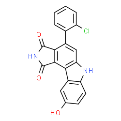 ChemSpider 2D Image | 4-(2-Chlorophenyl)-9-hydroxypyrrolo[3,4-c]carbazole-1,3(2H,6H)-dione | C20H11ClN2O3