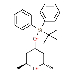 ChemSpider 2D Image | {[(2S,6S)-2,6-Dimethyltetrahydro-2H-pyran-4-yl]oxy}(2-methyl-2-propanyl)diphenylsilane | C23H32O2Si