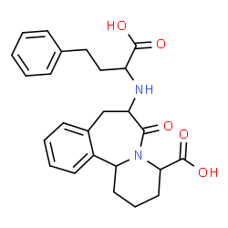 ChemSpider 2D Image | 7-[(1-Carboxy-3-phenylpropyl)amino]-6-oxo-1,2,3,4,6,7,8,12b-octahydropyrido[2,1-a][2]benzazepine-4-carboxylic acid | C25H28N2O5