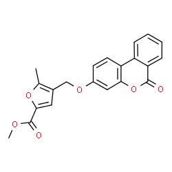 ChemSpider 2D Image | Methyl 5-methyl-4-{[(6-oxo-6H-benzo[c]chromen-3-yl)oxy]methyl}-2-furoate | C21H16O6